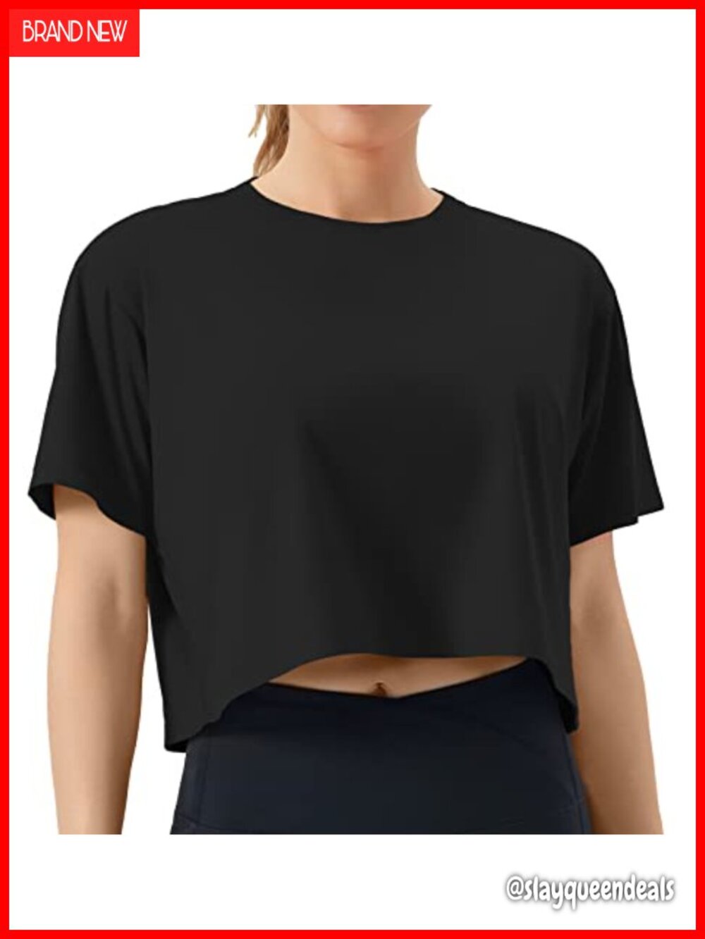 Women's Workout Crop Top Boxy Yoga Cropped T-Shirt Short Sleeve Athletic
